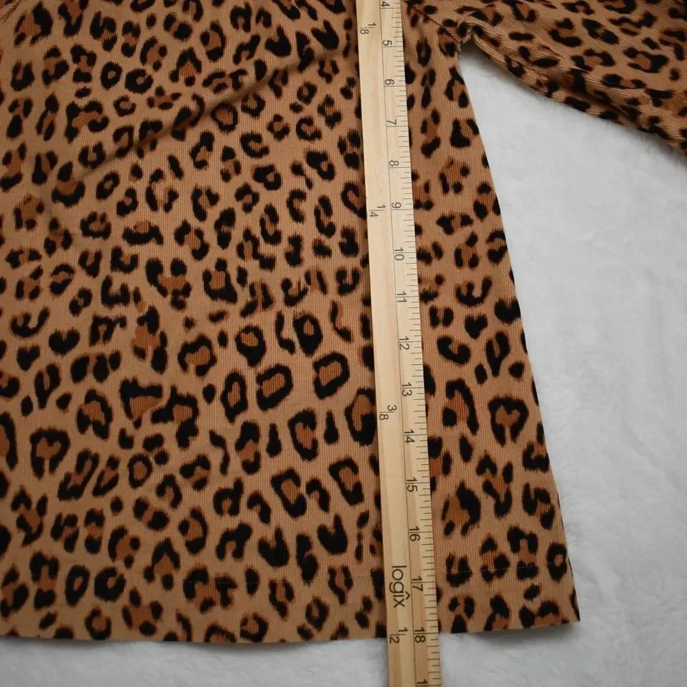 Baby Gap Corduroy Leopard Dress Sz 2T Bow 100% Cotton Animal Cheetah